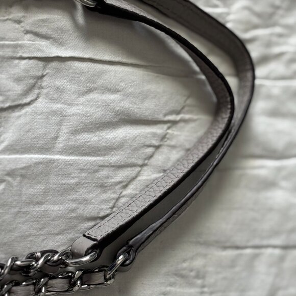 Michael Kors Jet Set Medium Chain Shoulder Bag Pebbled Leather Grey - Picture 11 of 16